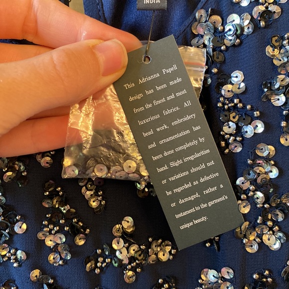 NWT Adrianna Papell navy beaded dress size 4 - Picture 6 of 9
